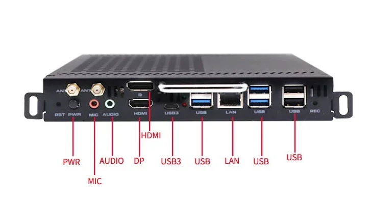 Core i5-8257U FCBGA1528 Pädagogischer industrieller OPS-Mini-PC mit 2DDR4 DP M.2 RTL 8111 Gigabit-Netzwerkkartenchip