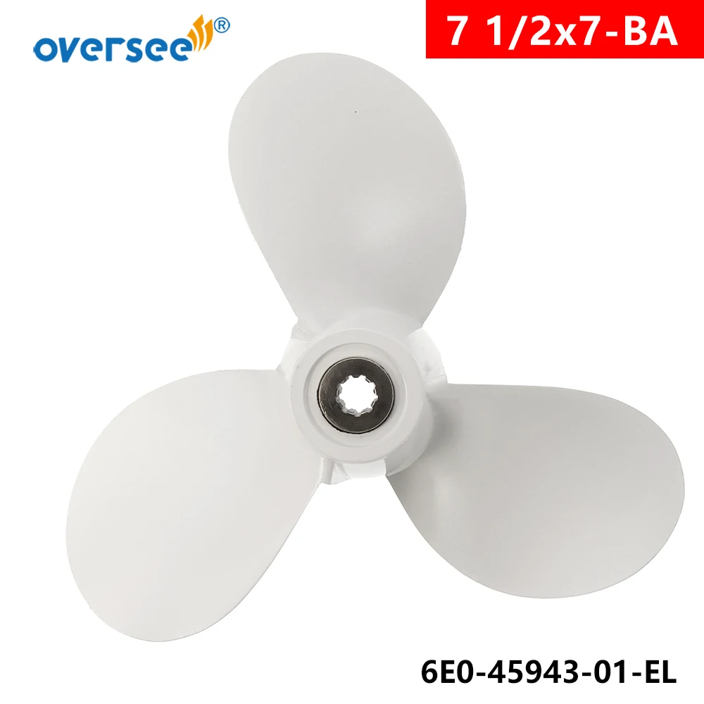 6E0-45943-01-EL Propeller  for Yamaha Outboard Engine Part 7 1/2x7-BA 5HP 4HP 6E3