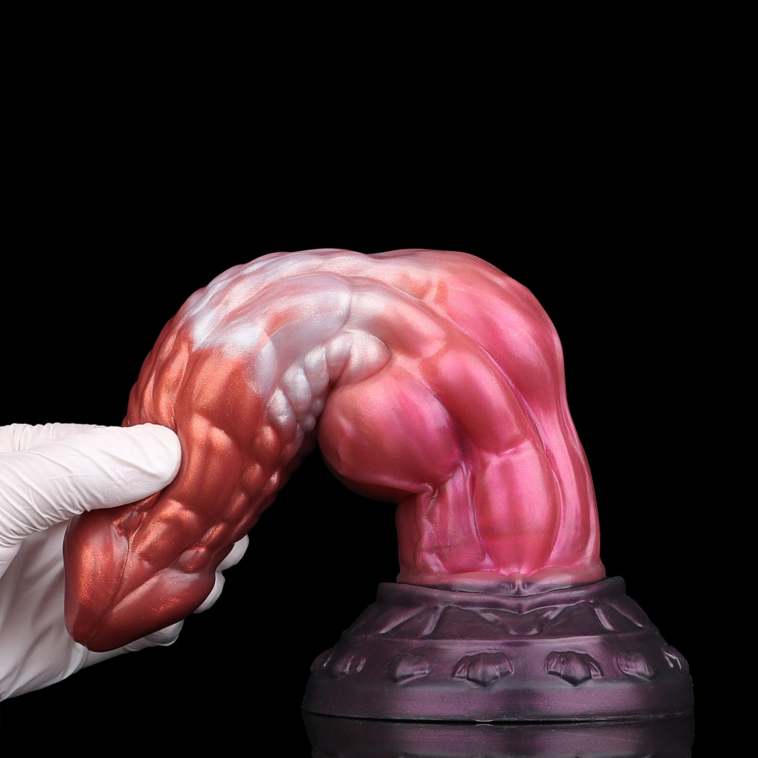 Elkkost cão nó vibrador dupla camada de silicone fantasia brinquedo sexual com forte ventosa g-ponto dragão anal vibrador produtos adultos