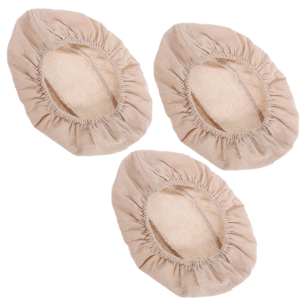 

3 pcs Bread Basket Liner Cotton Proofing Cloth Light Brown Easy Clean Baking Sourdough Cover Picnic Storage Basket