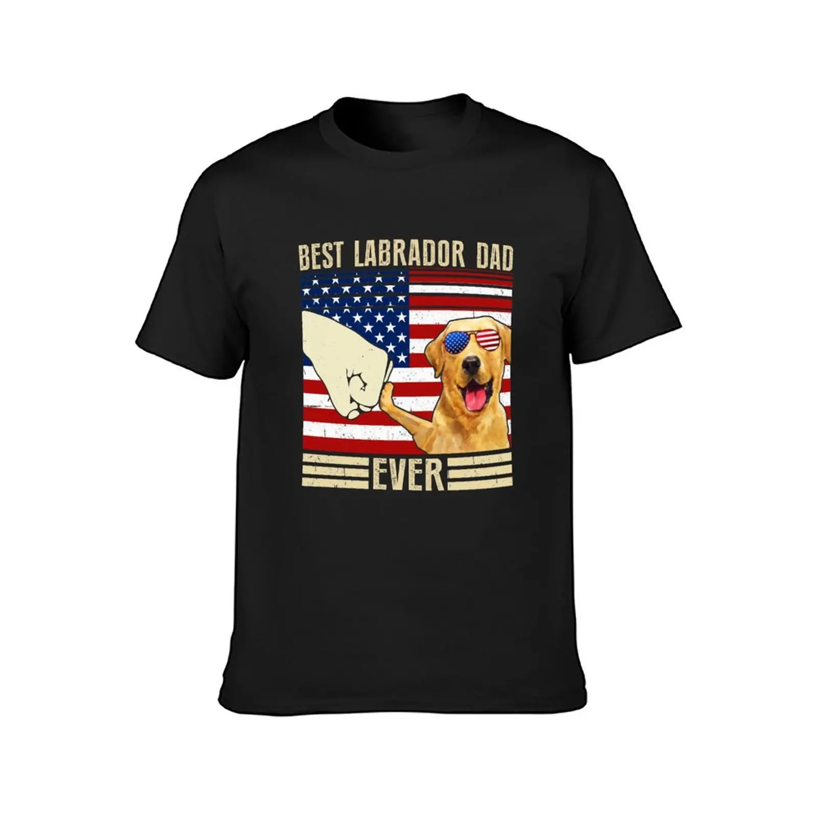 Best Labrador Dad Ever American Flag 4th of July T-Shirt anime clothes quick-drying oversized for a boy fitted t shirts for men