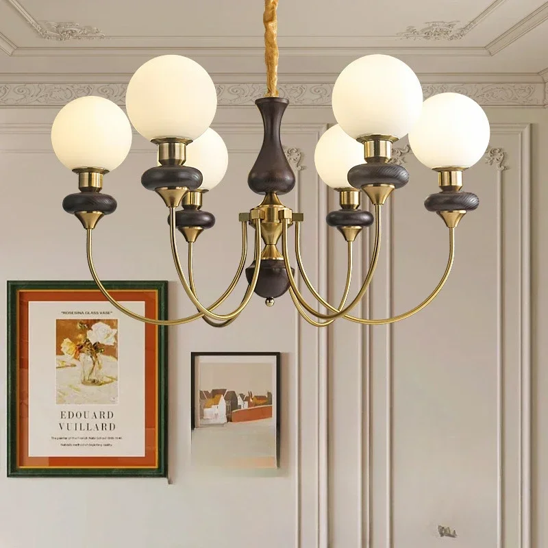 

GHJUYIOL French Medieval Living Room Pendant Restaurant Magic Bean American Retro Bedroom Pendant