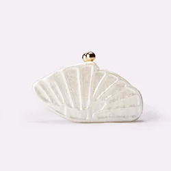 Women's Luxury Crossbody Bag Shell Fan-shaped Acrylic Fashion Wedding Evening Bag Clutch Shell Purse Clutch Shoulder Pearl Bag