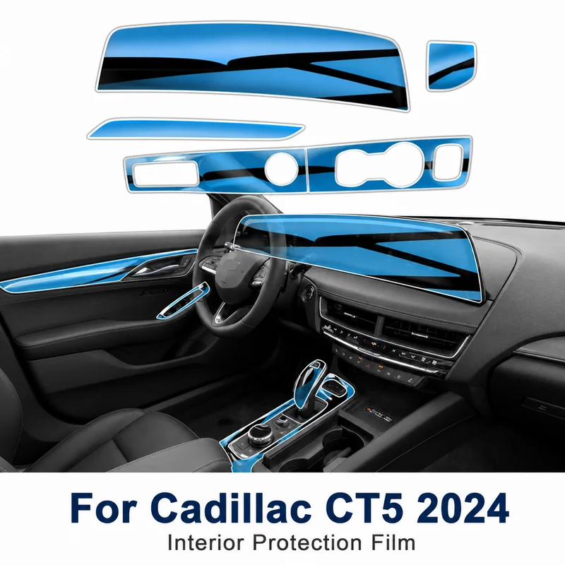 For Cadillac CT5 2024 Interior Protection Film, Center Console and Navigation Screen Protector, Car Accessories