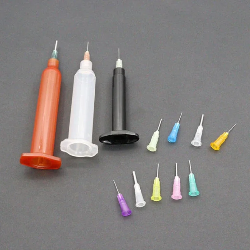 25PCS Transparent Syringe Glue Tools - Clear Cap Precision Tip Needles for Craft & DIY