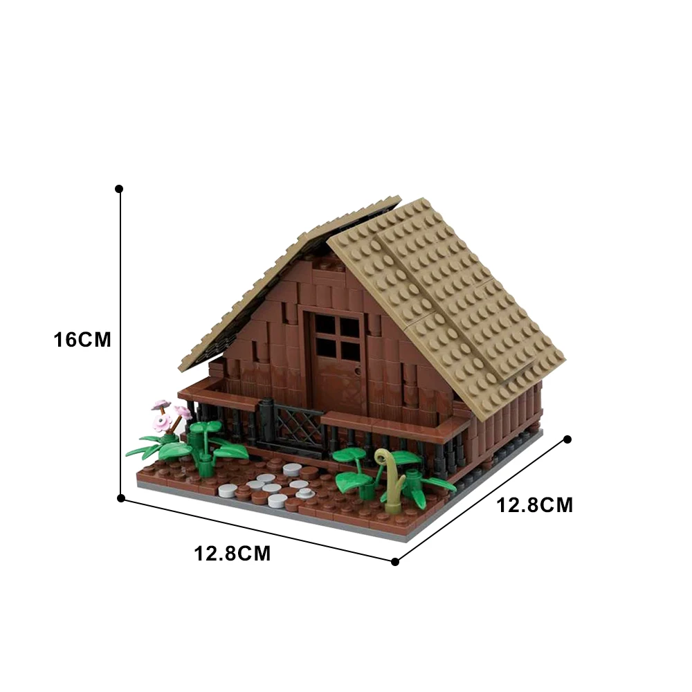 MOC Wooden House without Interior Medieval Viking Long House Model Product Building Block Vintage House Brick Toy Gift