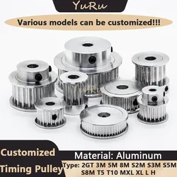 Customized 2GT 3M 5M 8M T5 T10 Synchronous Pulley Timing Pulley Metric Pitch 2/3/5/8mm All Kinds of Gear Wheel Trapezoidal Tooth