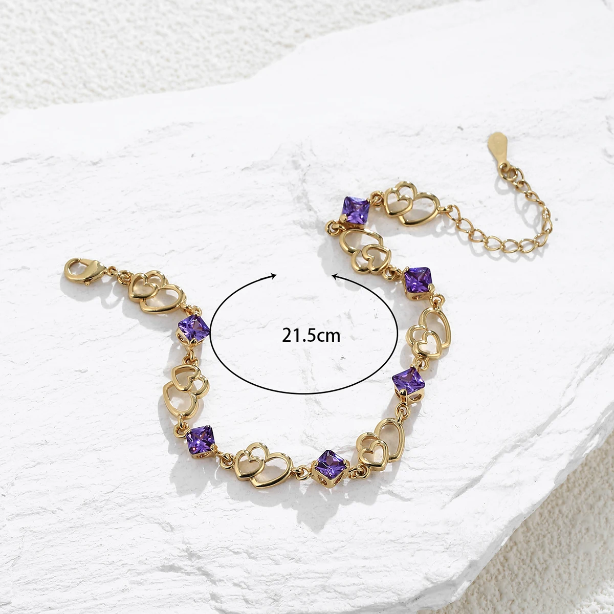 Kfvanfi Romantic Love Purple Zircon Fashion Female Joker Bracelet to Send Girlfriends Surprise Gift