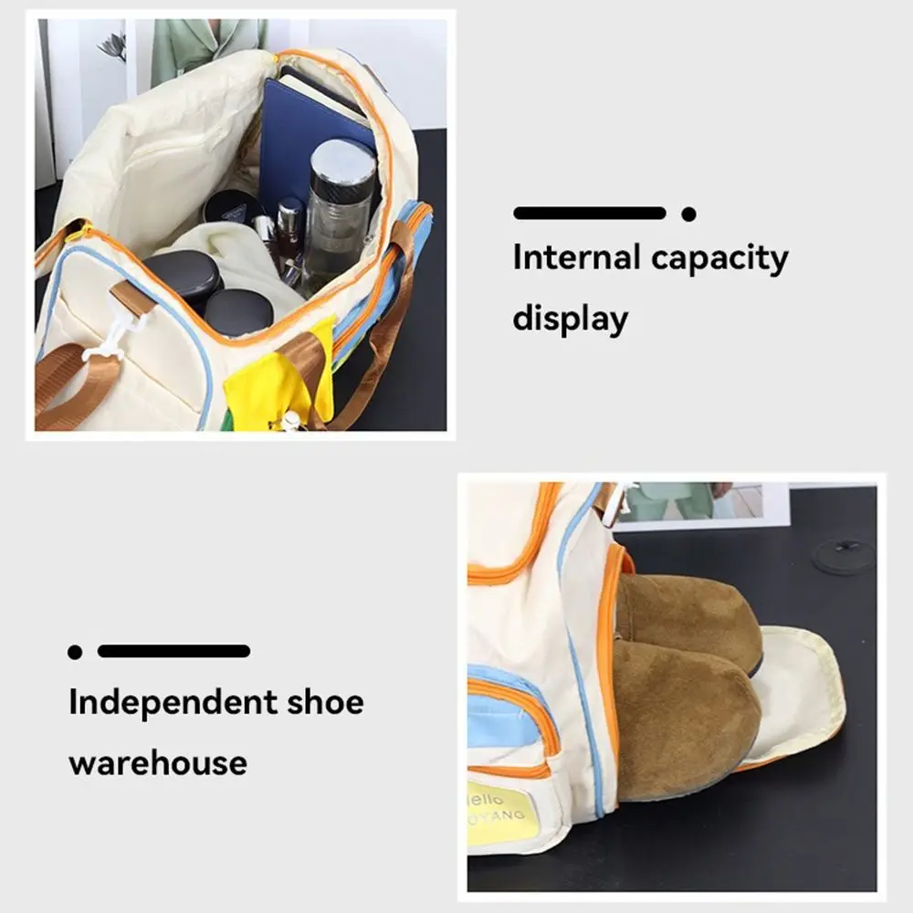 

Portable Large Capacity Travel Bag Colorful Multi-Pocket Duffel Bag with Shoulder Strap Luggage Fitness Training