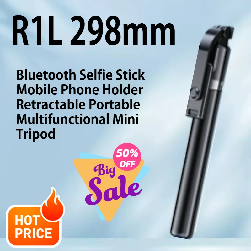 

170CM R1L Bluetooth Selfie Stick Mobile Phone Holder Retractable Portable Multifunctional Mini Tripod with Wireless Remote