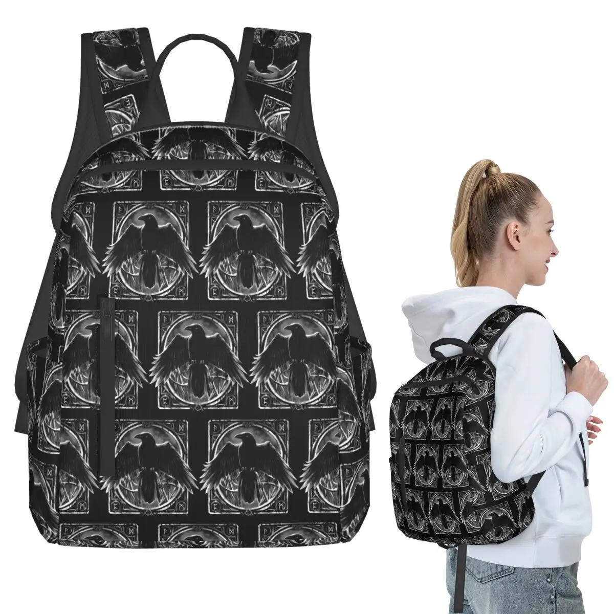 

Odin's Watcher Yggdrasil Raven Backpack Student BookBag Kids School Bag Computer Shoulder Bags Men Women