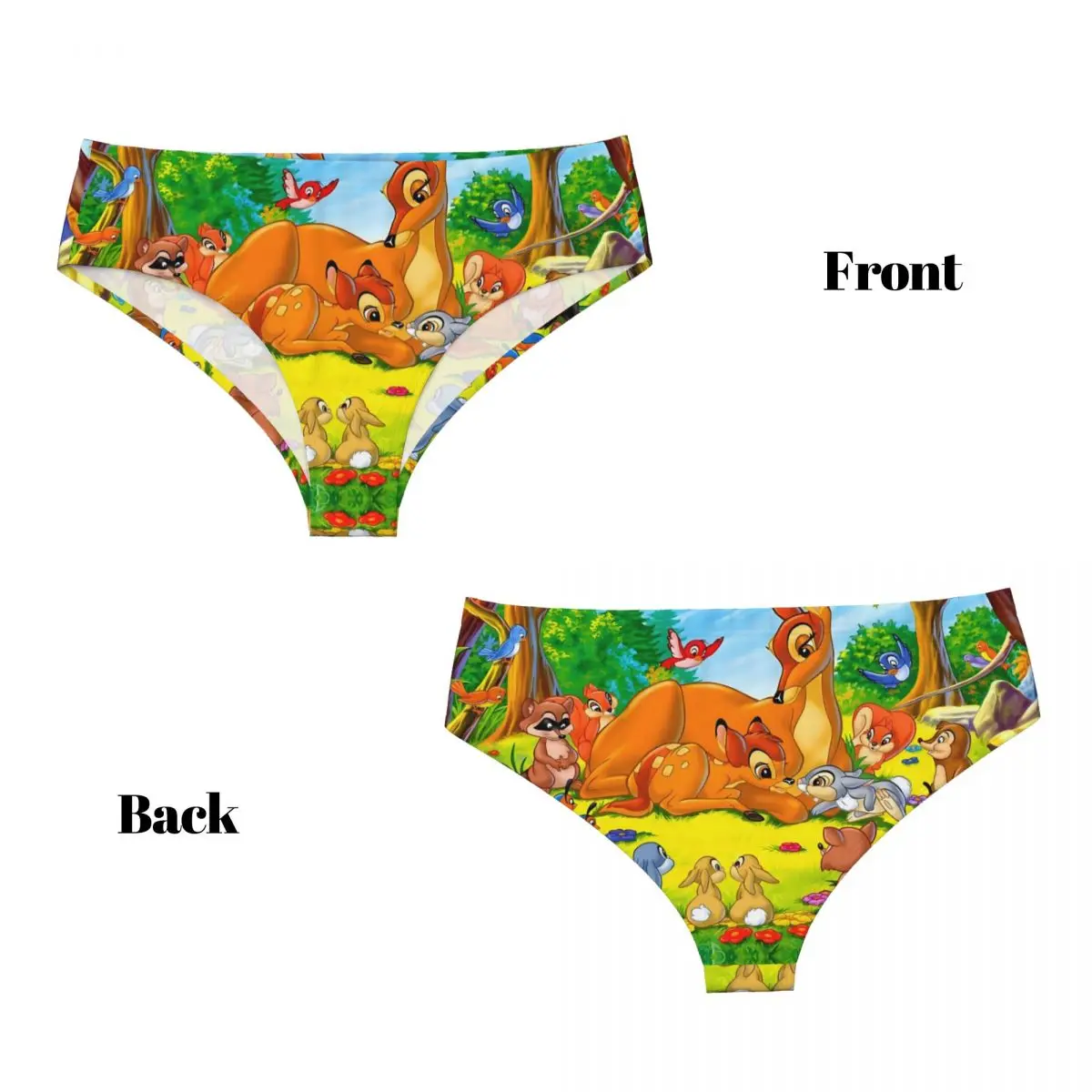 Bambi de dibujos animados personalizados para mujer, nuevas bragas breves, ropa interior elástica para mujer, calzoncillos