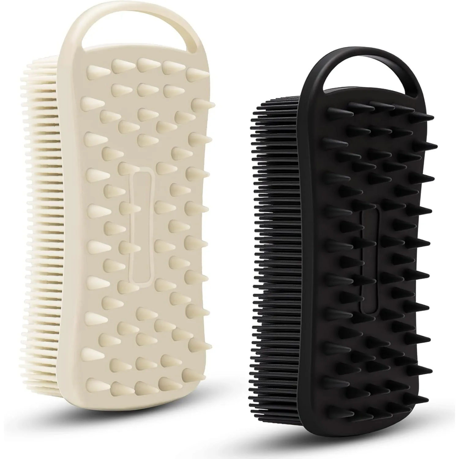 Dual Use Silicone Shower Scrubber Exfoliator & Scalp Massager Gentle For Sensitive Skin Easy Clean
