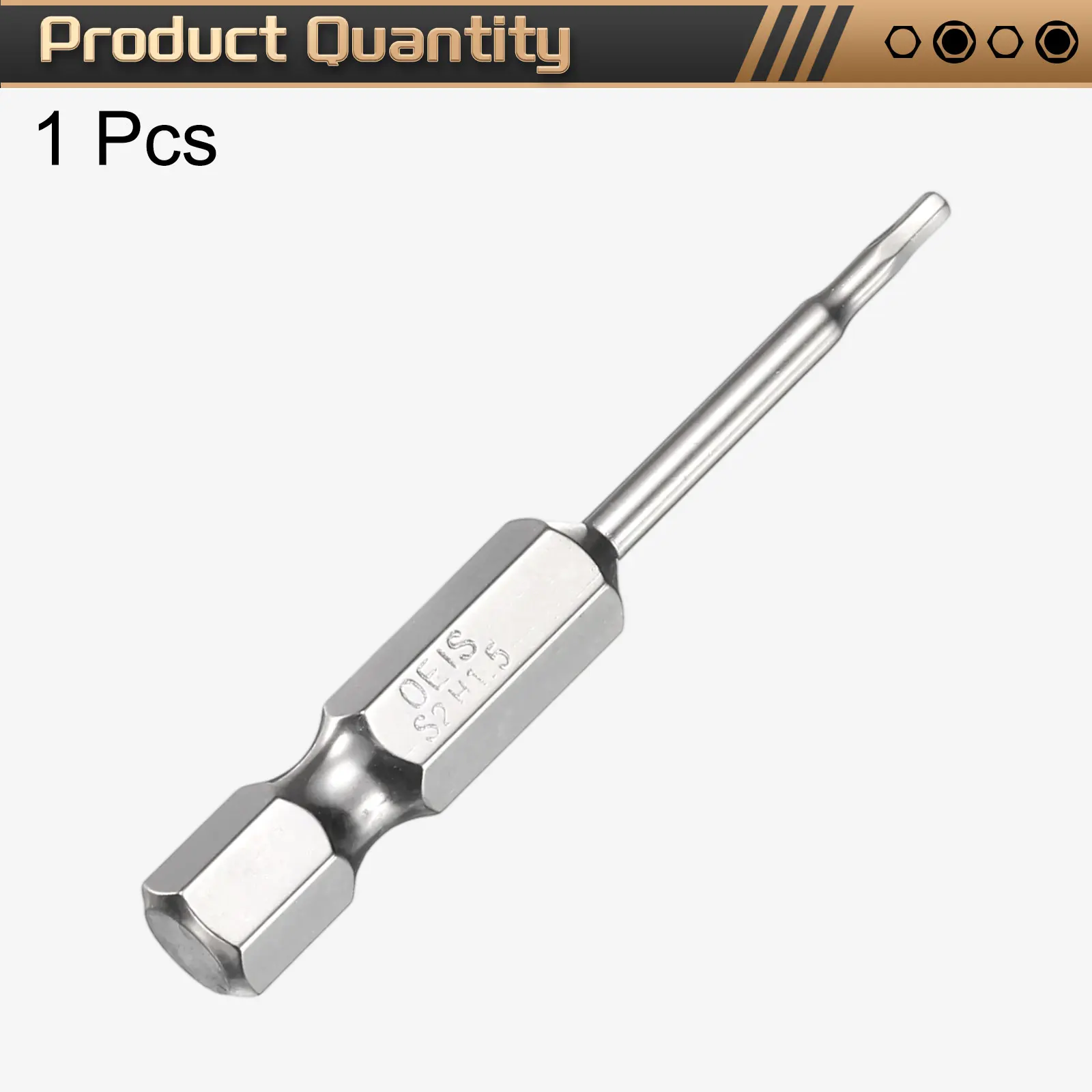 Uxcell H1.5-H12 Hex Head Screwdriver Bit Metric Flat Tip 1/4