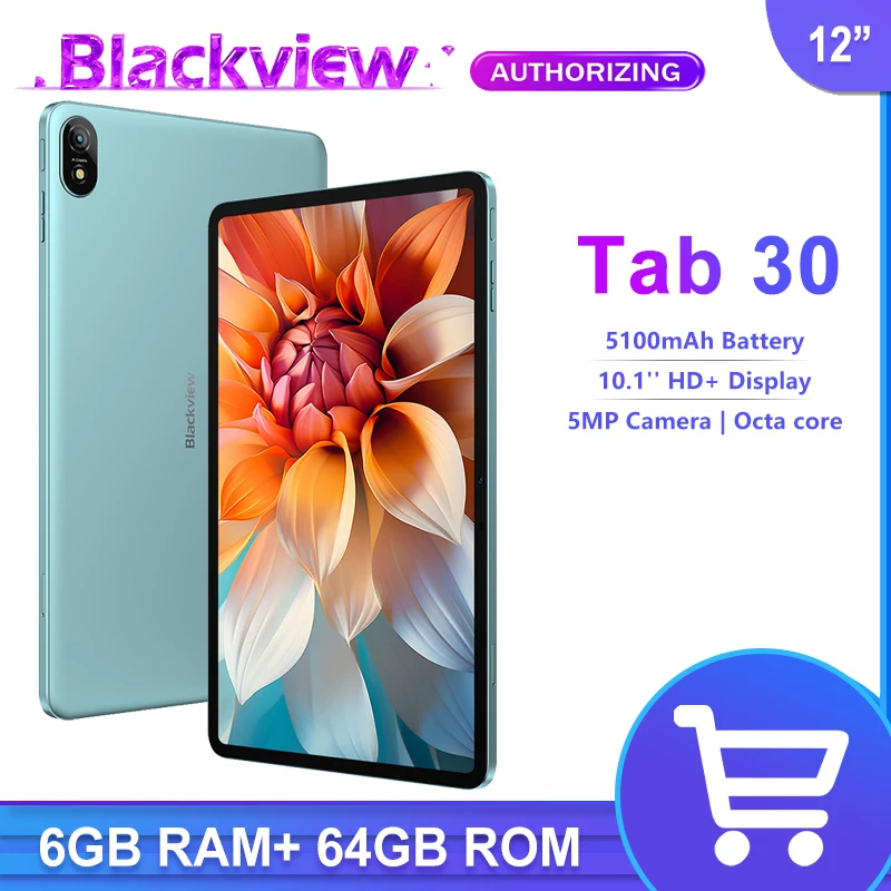 Blackview-جهاز لوحي 30 ثماني النواة ، Tab "، شاشة HD + IPS ، ذاكرة رام 6 جيجابايت ، ذاكرة 64 جيجابايت ، كاميرا خلفية 5 ميجابكسل ، بطارية mAh