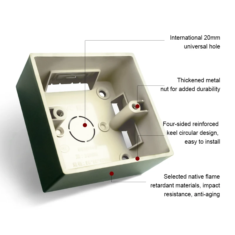 Avoir ściana zewnętrzna skrzynka montażowa 86typ przełącznik elektryczny gniazdo przyłączeniowe skrzynka przyłączeniowa kwadratowe montowane na