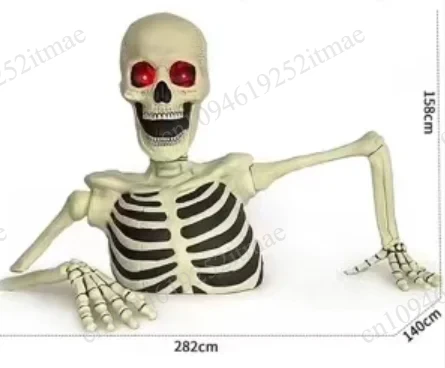 Realistic Half Body Skeleton Skull Ornament Halloween Home Garden Yard Decoration