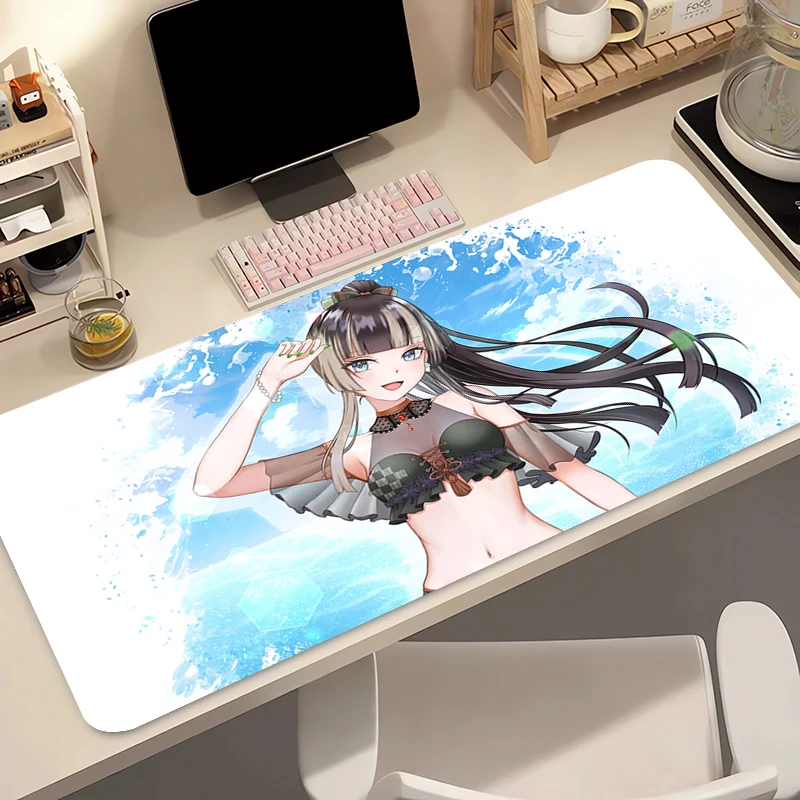 لوحة ماوس أنيمي HD طباعة ألعاب الكمبيوتر لوحة ماوس غير قابلة للانزلاق Hololive J Kufuutei Raden لوحة المفاتيح PC Kawaii فتاة مكتب ماوس حصيرة
