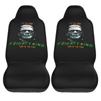 Terror Trove Frankenstein Art Car Seat Covers Set of 2 Front Bucket Seat Protector Accessories Universal Fit Most Cars Trucks