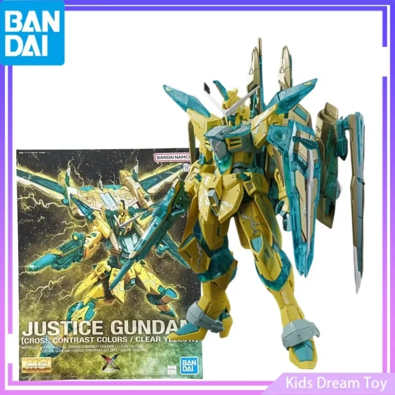 Bandai รูปปั้นอนิเมะกันดั้มแบบดั้งเดิมมีสีตัดกัน/ตัวเลขแอคชั่นสีเหลืองใสของเล่นโมเดลสะสม PVC