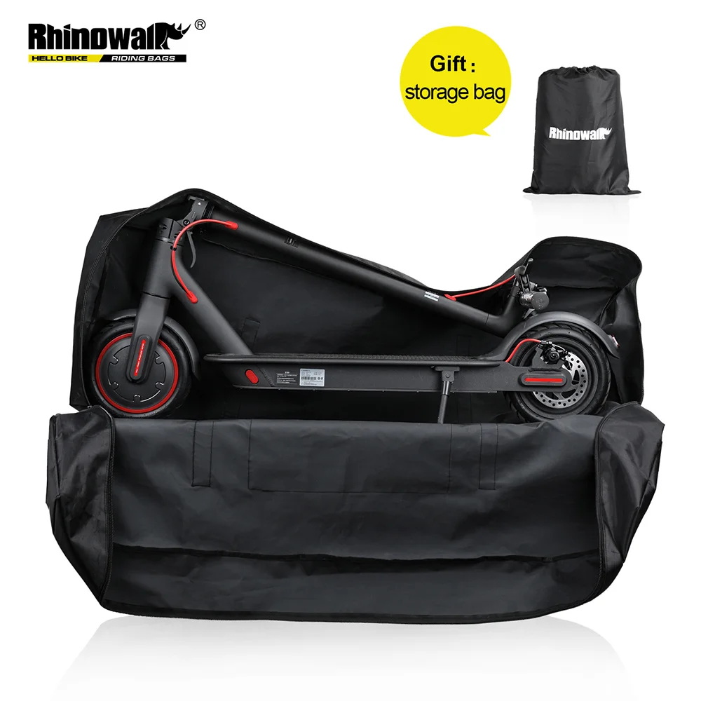 Rhinowalk Scooter Storage Bag 12 Inch For Electric Scooter Foldable Skateboard Zipper Storage Case Oxford Waterproof Black