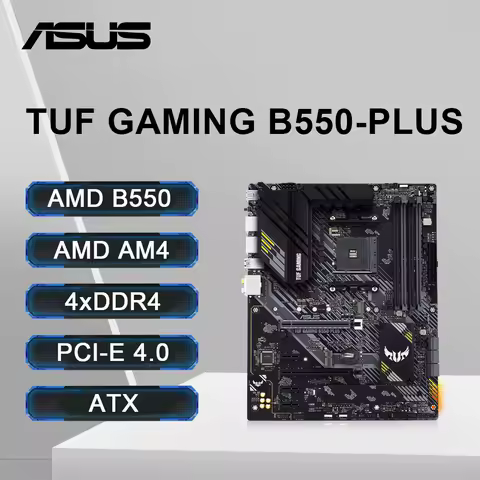 ASUS TUF GAMING B550-PLUS Motherboard Supports Ryzen 5 5600 R7 5700X3D CPU AMD B550 DDR4 HDMI SATA 6 USB 3.2 M.2 NVME PCIe 4.0