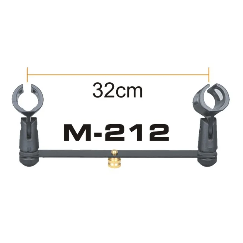 Professional 2 Mic Holder Clips Microphone Bar T Bar Thread Adapter Stand 마이크거치대 For Speech Chorus Floor Stand