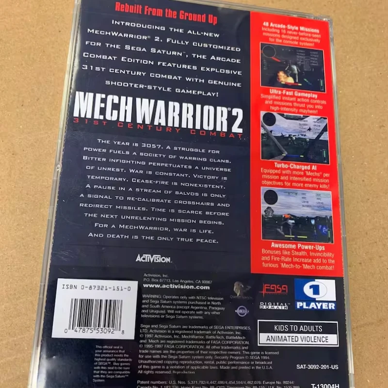 Saturn Copy Disc Game MechWarrior 2 With Manual Unlock SS Console Game Optical Drive Retro Video Direct Reading Game