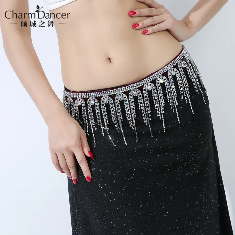 Belly Dance Waist Chain Women Rhinestone Tassel Accessories Dancer Festival Jewelry Stage Performance Wear Carnival Props Gift