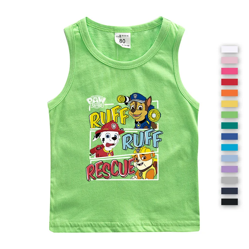 Paw Patrol Cotton T-shirt for Chlidren Girl Clothes Spin Master Vest Kids Clothing for Boys Tops Anime Printed Fashionable Tees