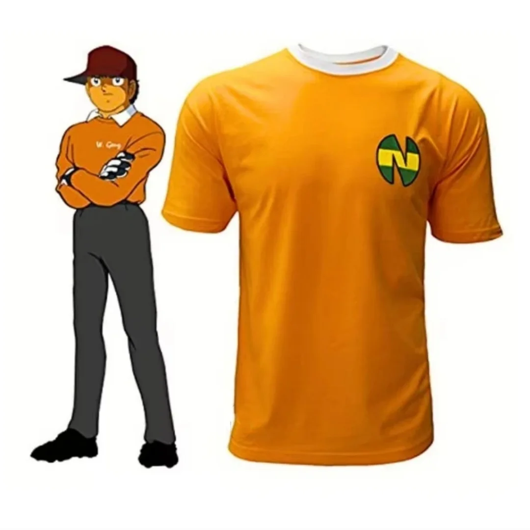 

Captain Tsubasa Nankatsu School Benji Price Orange Football Jersey T-Shirt Ozora Tsubasa Cosplay Wear for Fans MOTO