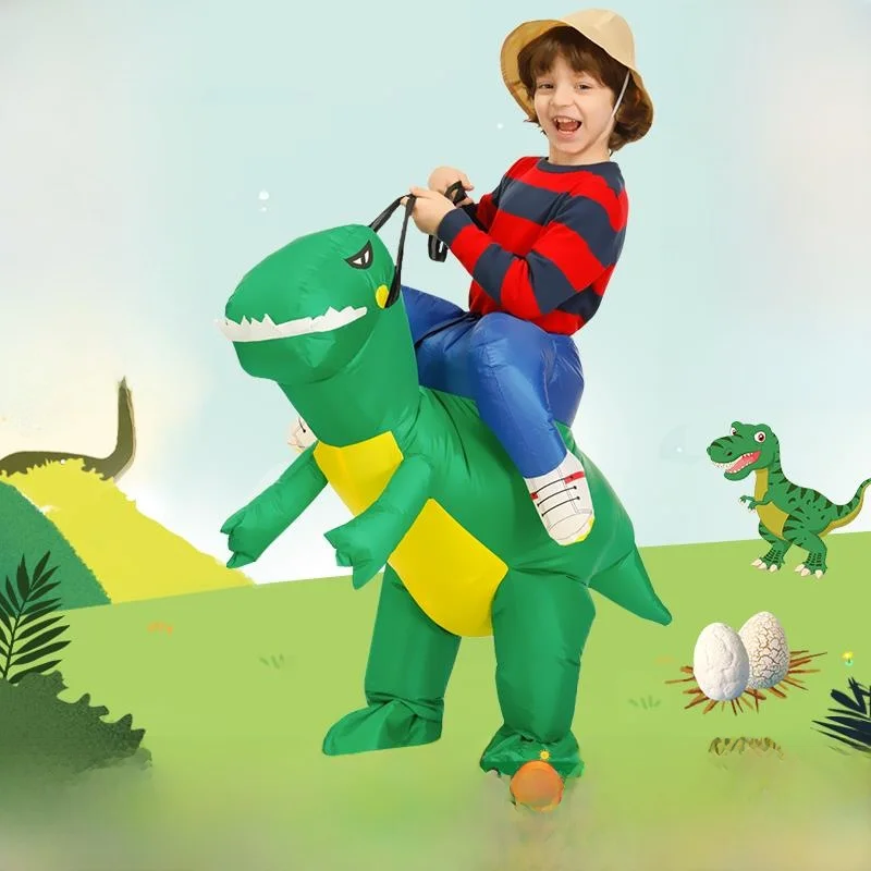 

Надувной костюм динозавра для детей, забавный наряд на Хэллоуин, одежда для выступлений, костюм для детского сада, для катания на динозавре, Cloudy yan...