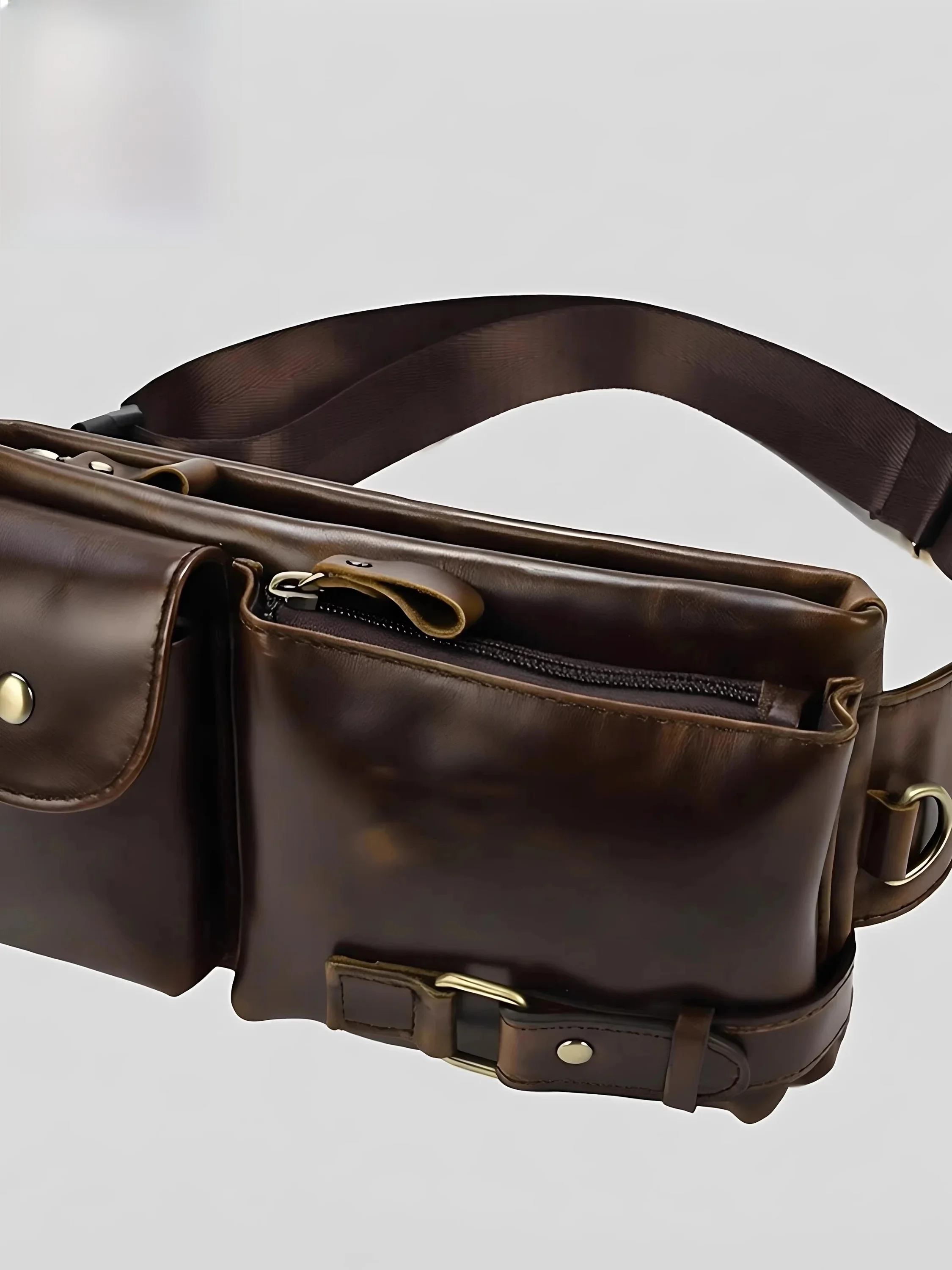 yuqixuan-men's-genuine-leather-crossbody-waist-bag-outdoor-business-commuting-chest-bag-trendy-diagonal-satchel-retro-style