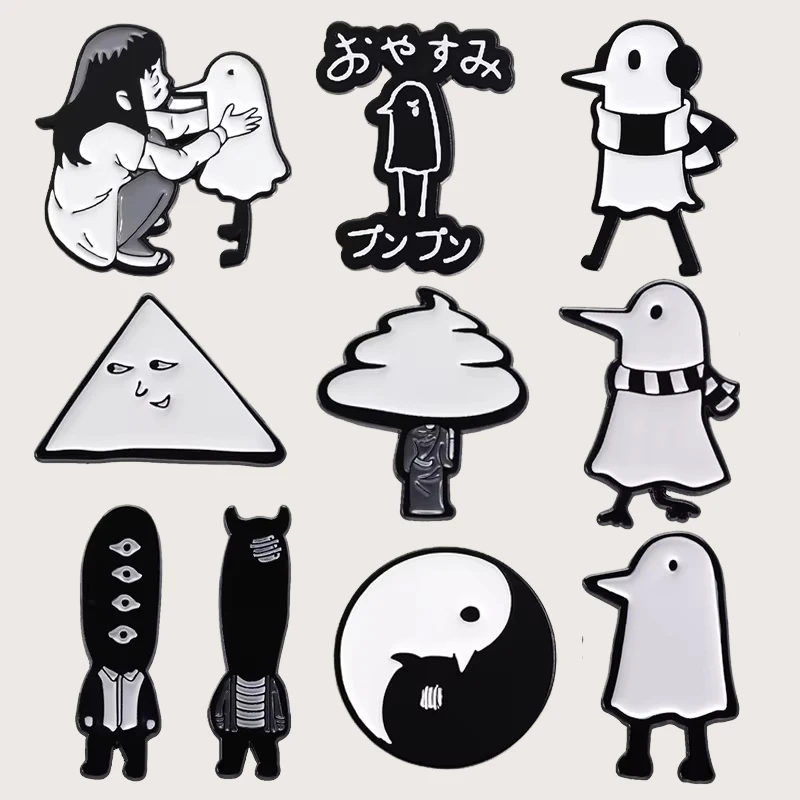 

Oyasumi Punpun Animal Brooch Funny Cute Bird Enamel Pins Backpack Lapel Pin Backpack Clothes Badge Jewelry Gift for Friends