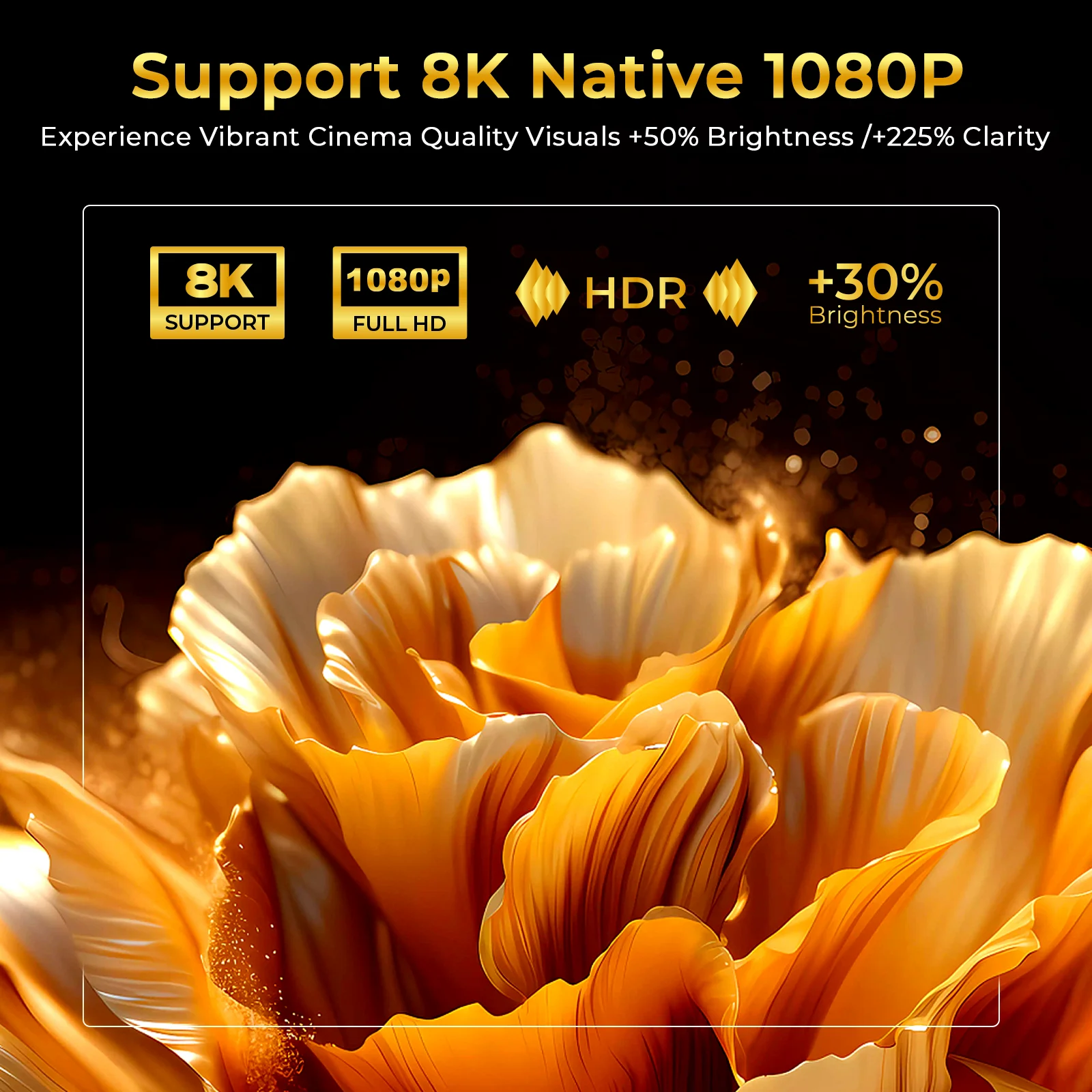 8K Decoding X7 AI Smart Projector with Android 14, UHD 1080P 1000 ANSI Built-in Apps, Auto Focus&Keystone, Home Outdoor Beamer
