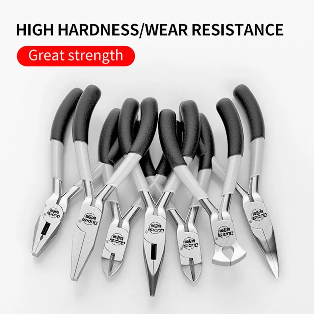 1Pcs Needle Nose Pliers Jewelry Making Plier Diagonal Round Bent Mini Pliers Handcraft Beading Insulated Multi-purpose