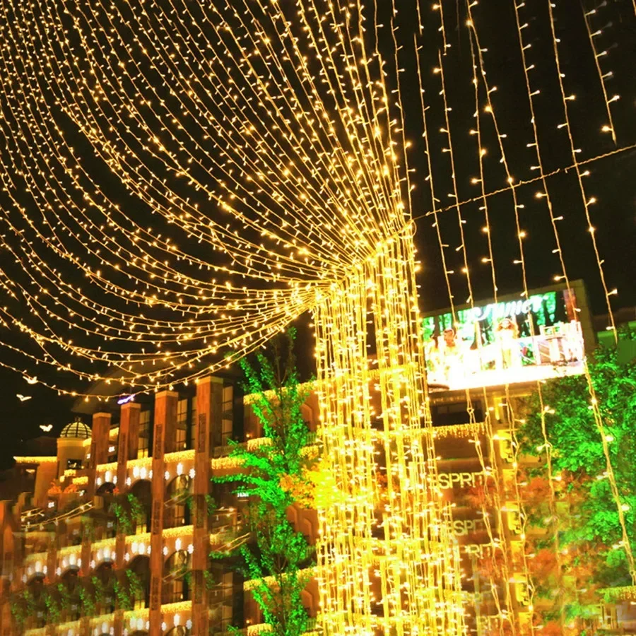 Guirnalda navideña de 24V, 50M, 100M, 200M, luz de hadas impermeable para jardín, decoración de fiesta de boda