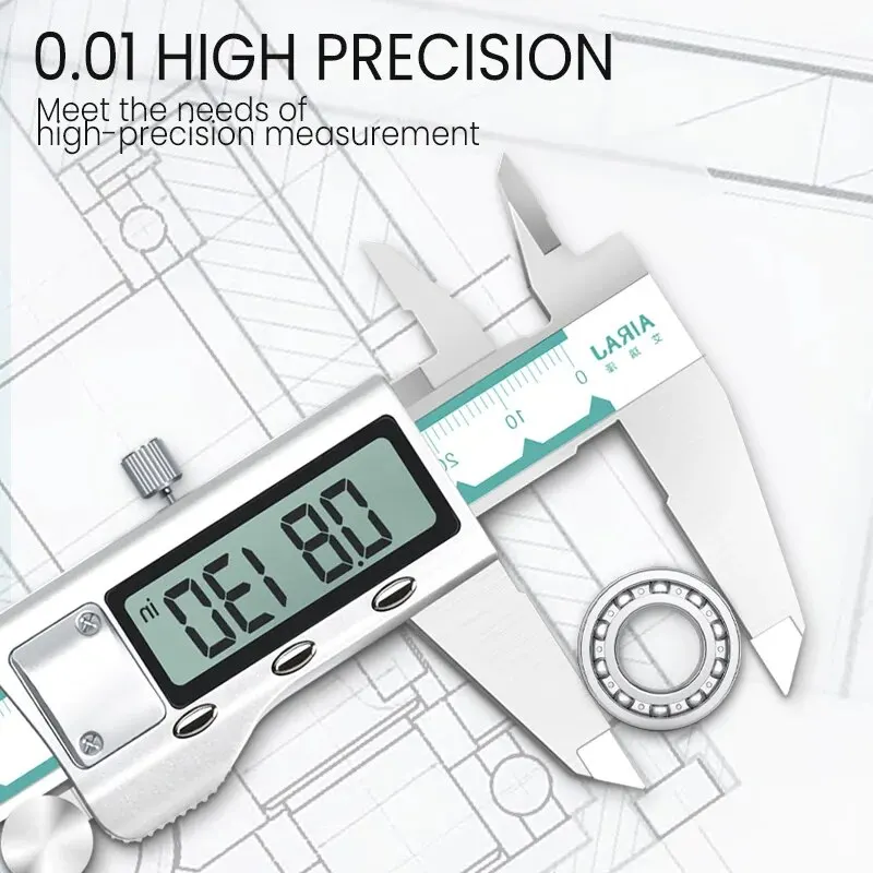 AIRAJ High-precision Digital Caliper Stainless Steel Long Waterproof Vernier Caliper Level Multi-function Measuring Tools