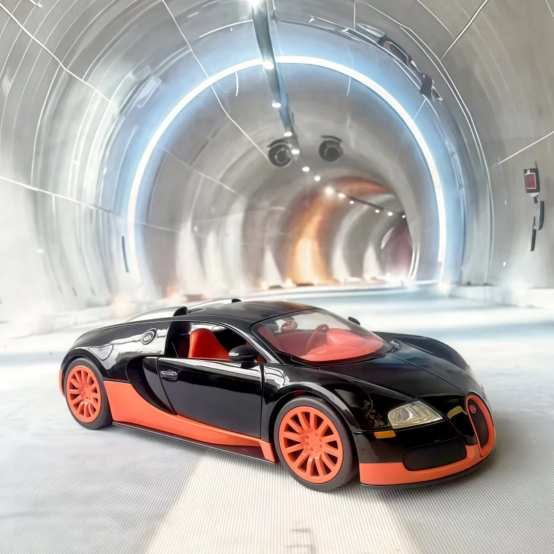 

JADA 1:24 Rare Orange Black Bugatti Metal Model Car, Boy Toy Gift, Hobby Collection