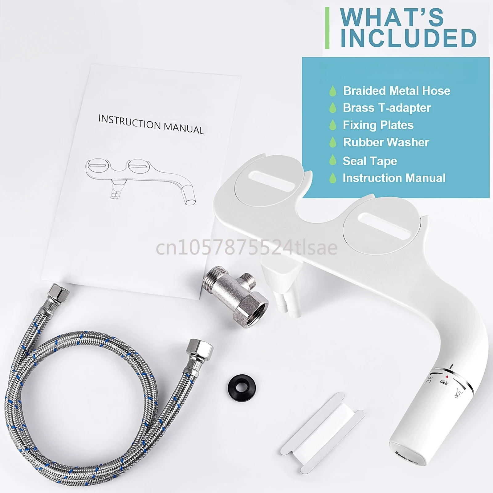 Non-Electric Bidet Attachment, Dual Nozzle Right/Left Hand Bidet Sprayer, Bathroom Hygiene Accessory