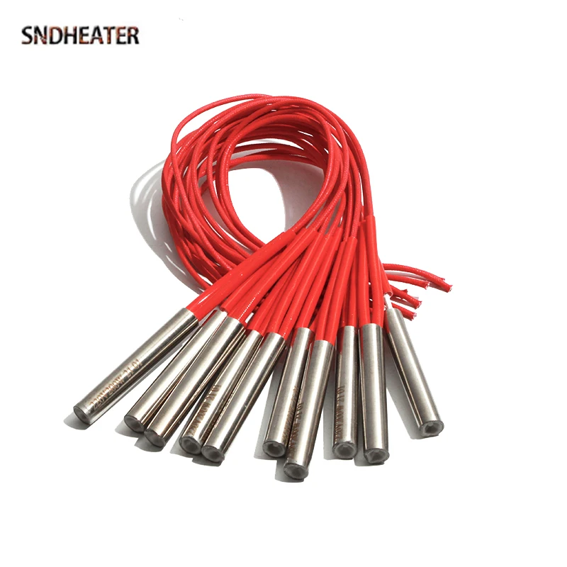 SNDHEATER 10mm Electrical Heater Rod 201 Stainless Steel 120/130/140/150W 50-60MM Cartridge Die Molder Heat Element Tube 220V