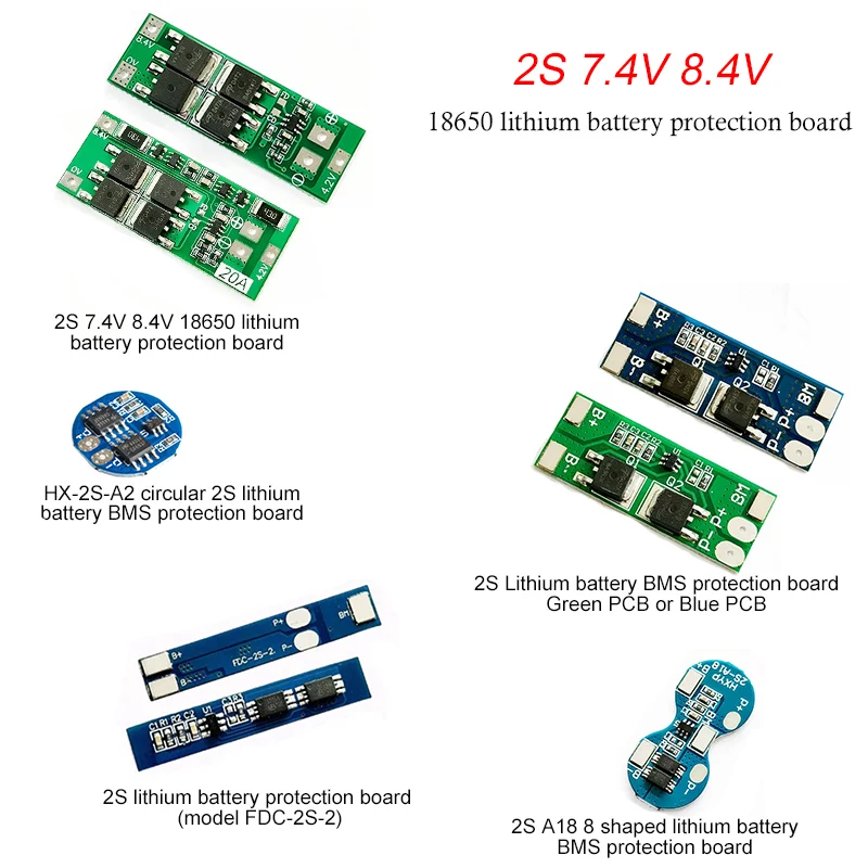 18650 lithium battery overcharge, overcurrent, short circuit charging protection board module 2S 7.4V 8.4V protection board