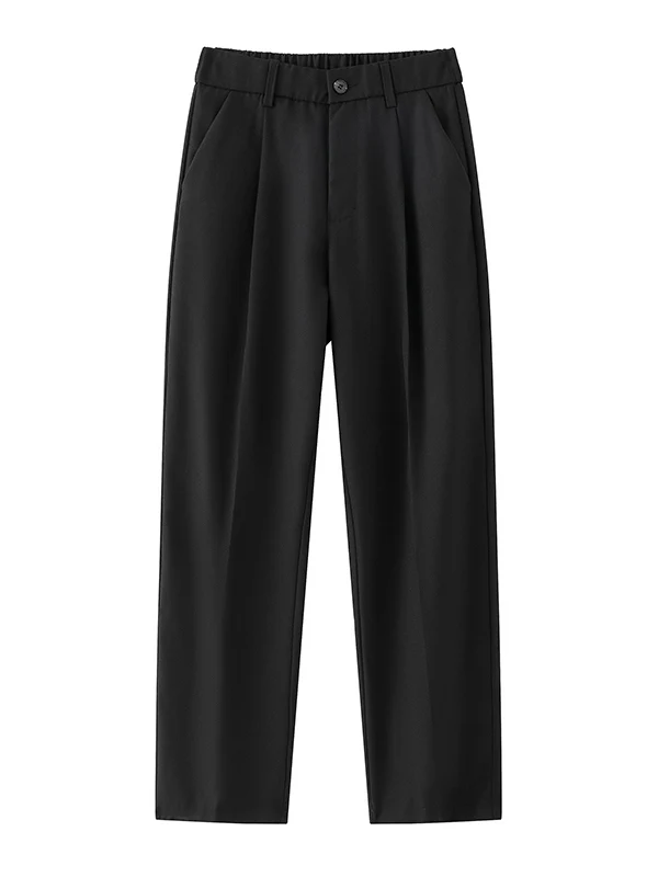 

Мужские летние тонкие брюки из ледяного шелка, модные, прямого кроя, с широкими штанинами, черные, узкие прямые брюки-трубы