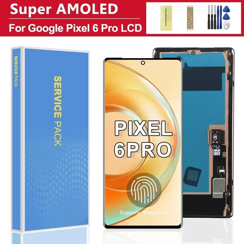 To 6.7''Super AMOLED For Google Pixel 6 Pro Lcd Display Digital Touch Screen Replacement For Google Pixel6 Pro GLUOG, G8VOU