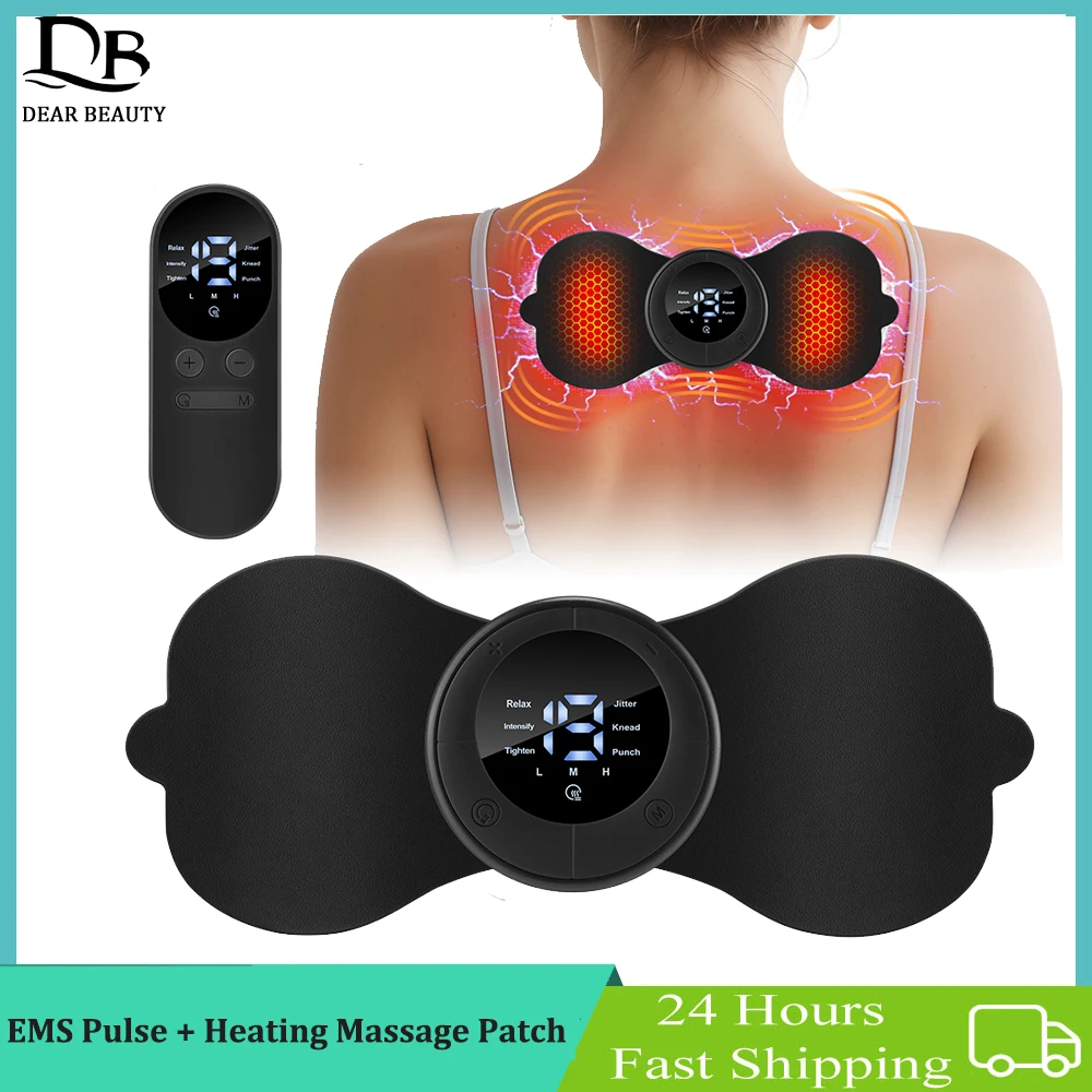 Wireless Heating Neck Massager EMS Mini Cervical Massage Patch Pulse Electric Muscle Stimulator For Back Shoulder Arm USA Stock