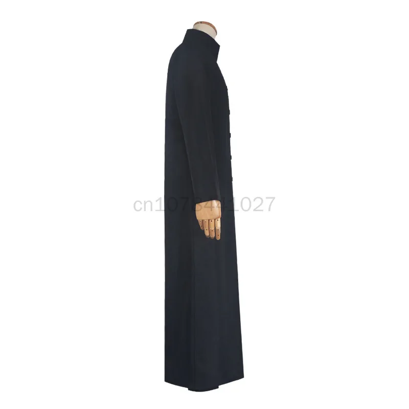 Fato de Cosplay preto personalizado Matrix, Neo Trench Coat, casaco medieval, roupas unissex para meninas e meninos