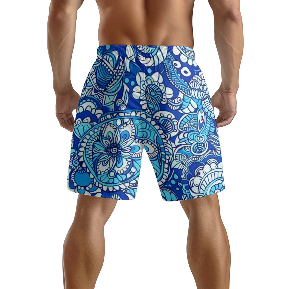 Shorts esportivos de praia com cordão masculino, padrão monstro graffiti, adequado para uso diário, tendência casual, verão