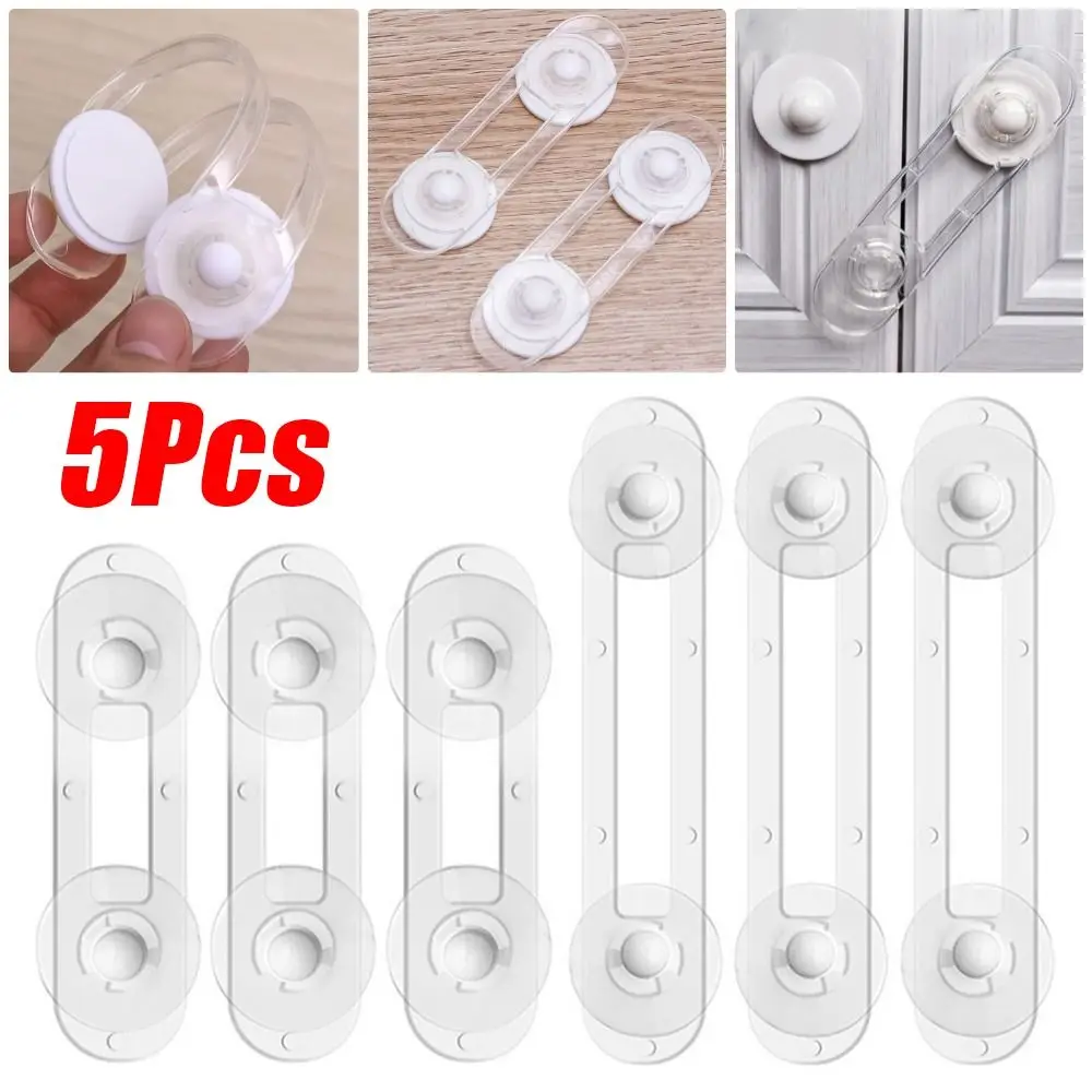 5 pçs auto adesivo abs plástico transparente criança bloqueio de segurança geladeira porta do armário anti-pitada fivela móveis gaveta fechaduras fixas