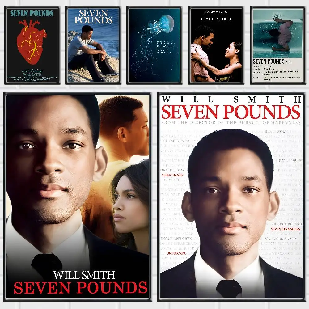Classic Movie Seven Pounds Posters Premium Self-Adhesive No Residue Wall Sticker for Home Office Bar Decor