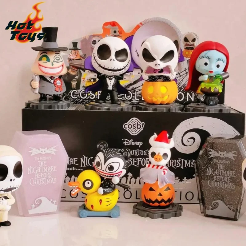 Hot Toys The Nightmare Before Christmas Blind Box Figures Jack Sally Cosbi Collectible Figurine Doll Holiday Surprise Xmas Gifts